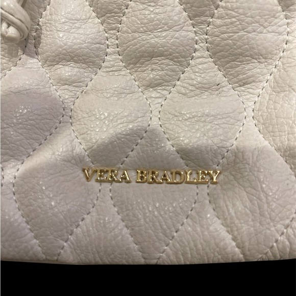 Vera Bradley Amy Soft Medium Quilted White Leather Backpack - Picture 13 of 14